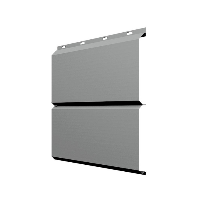 Софит ЭкоБрус без перфорации 0,345 Grand Line 0,5 Satin с пленкой RAL9006 бело-алюминиевый