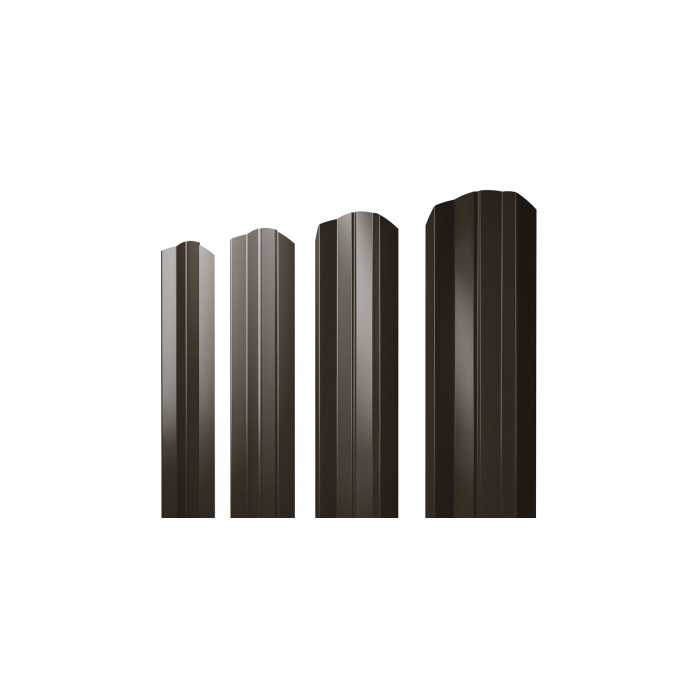 Штакетник М-образный А Grand Line 0,5 Quarzit RR 32 Темно-Коричневый